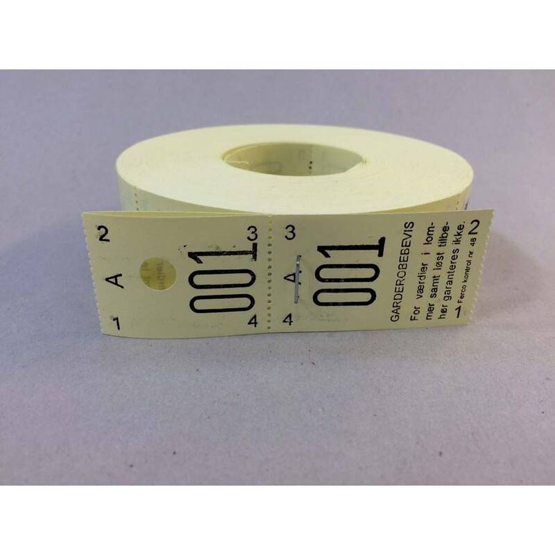 Garderobenumre gul 2-delt 48 2x500stk NoName rulle a 2 x 500 stk