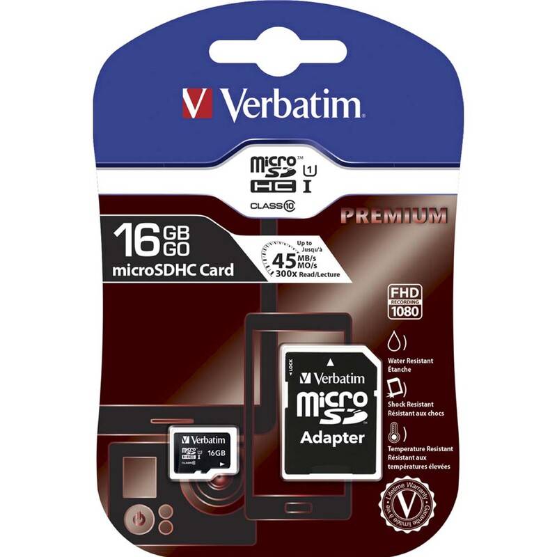 Micro SD card Verbatim 16GB HC 44082 PRO Class 10 m/adapter