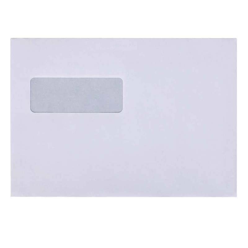 Kuverter m/rude hvid 162x229mm C5 90g Peal&Seal 10098 500stk/pak