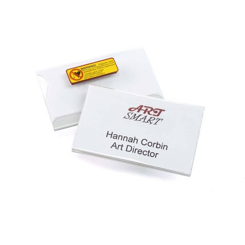 Kongresm&aelig;rker 54x90mm med magnet holder pak/25 stk