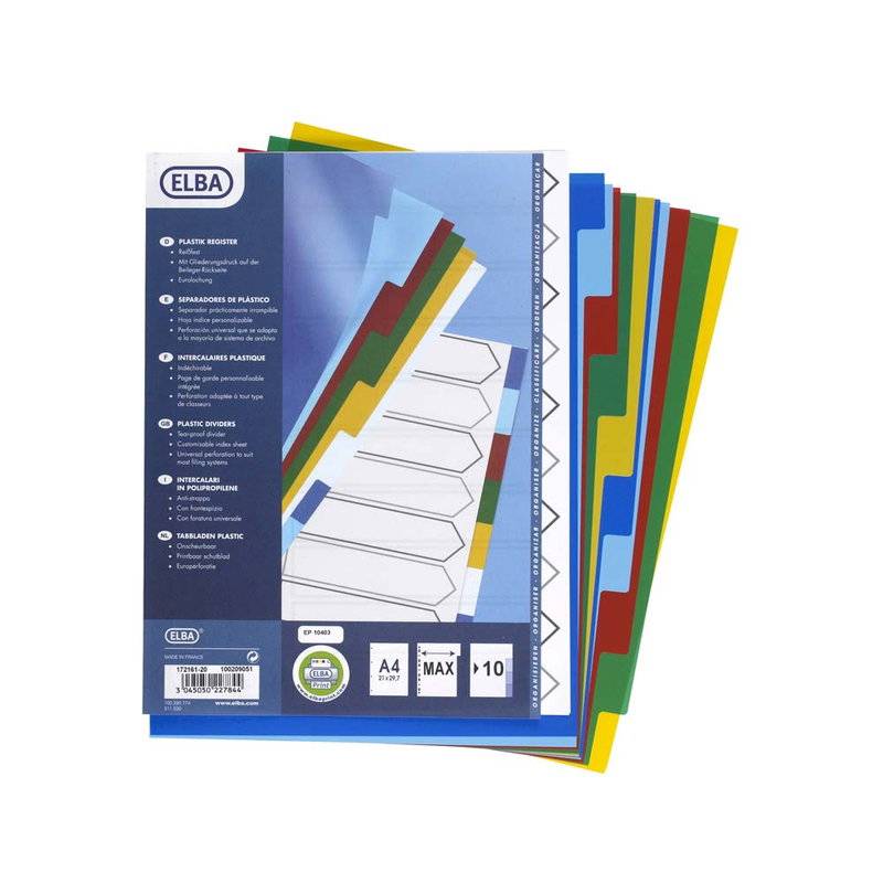 Faneblade Elba A4 Maxi PP 10 faner 210x297mm gr&aring; &aelig;ske a 25 s&aelig;t