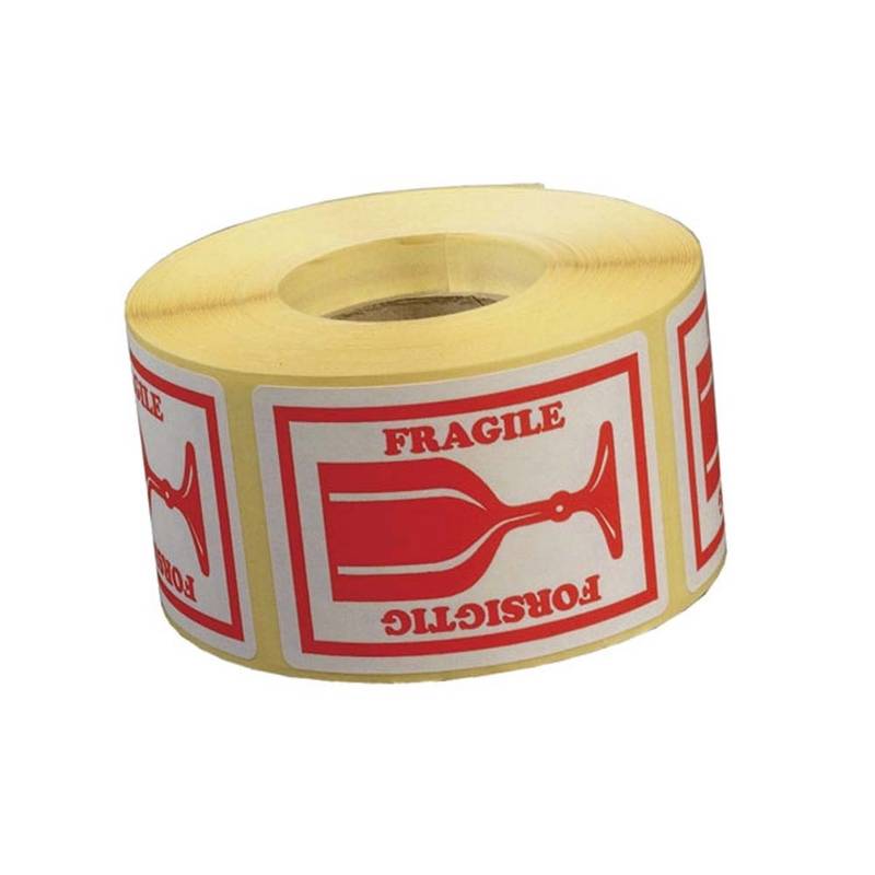 Etiket m/tekst Forsigtig/ Fragile 45x65mm 1000stk/rul