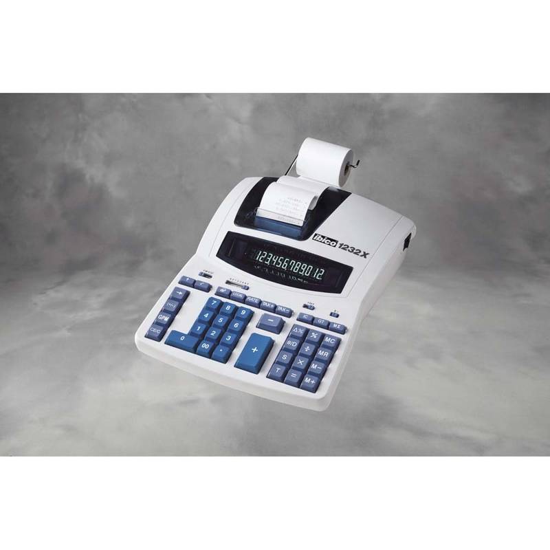 Strimmelregner Ibico 12 cifre Euro, gr&oslash;nt display 1232X