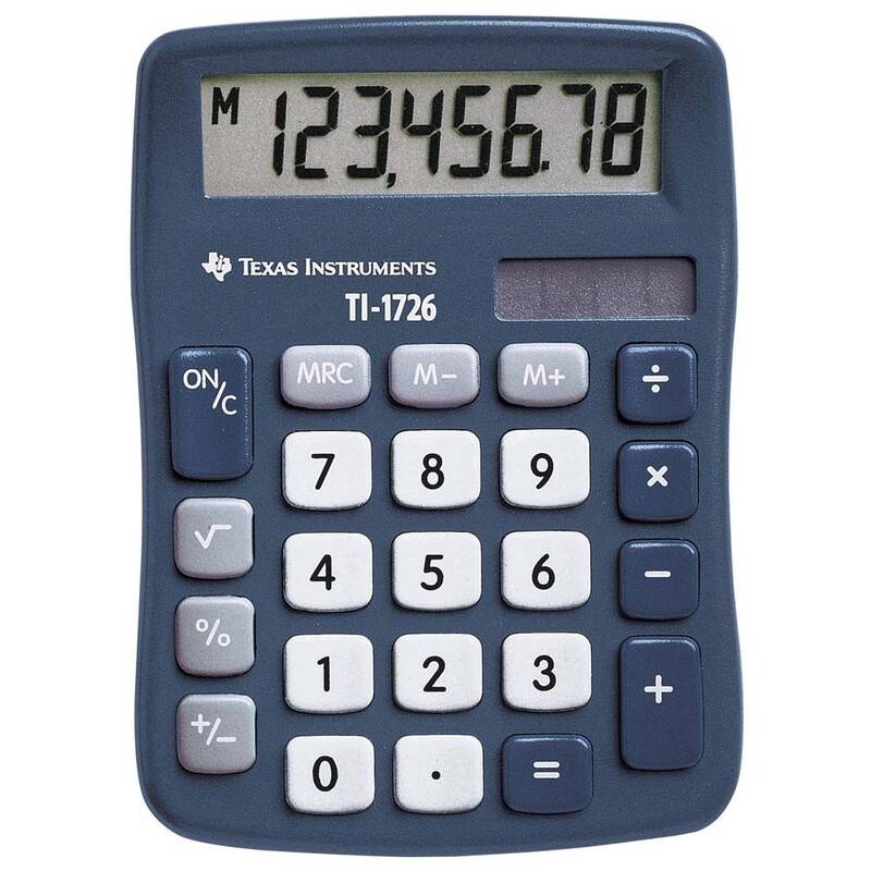 Lommeregner Texas TI 1726 skr&aring;tstillet 8-cifret display