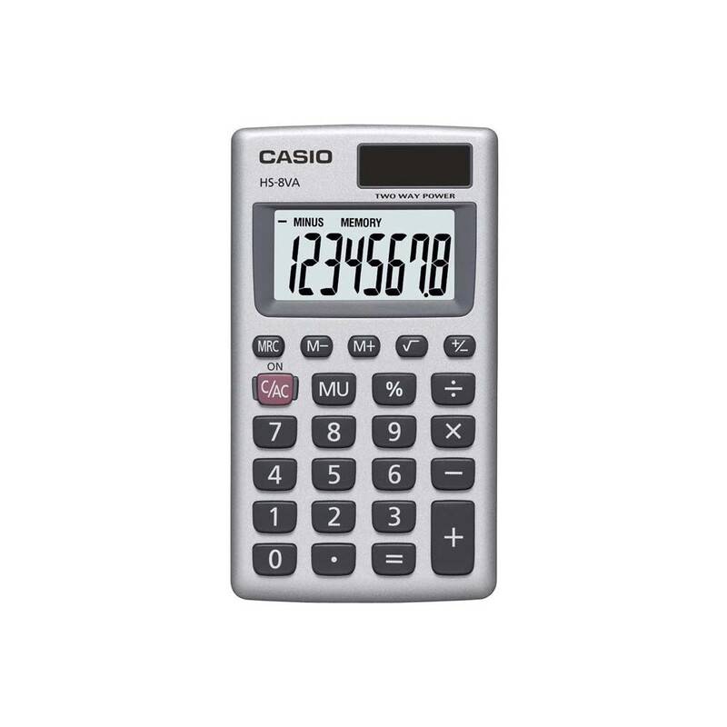 Lommeregner Casio HS-8VA 8 cifre - metalkabinet