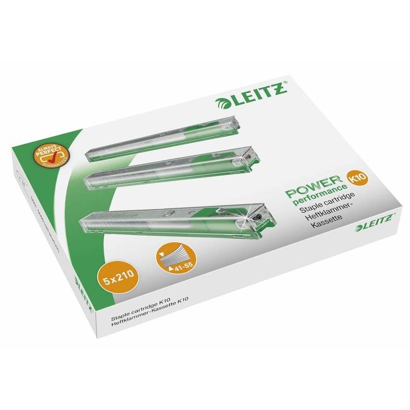 H&aelig;fteklammekassetter Leitz 10mm gr&oslash;n 5x210stk/pak