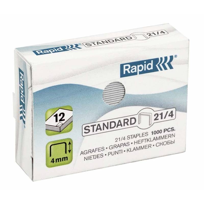 H&aelig;fteklamme Rapid Standard 21/4 galvaniserede 1000stk/pak