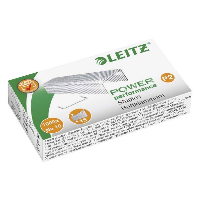 H&aelig;fteklamme Leitz nr. 10 1000stk/pak H&aelig;fteklammer Leitz Plus