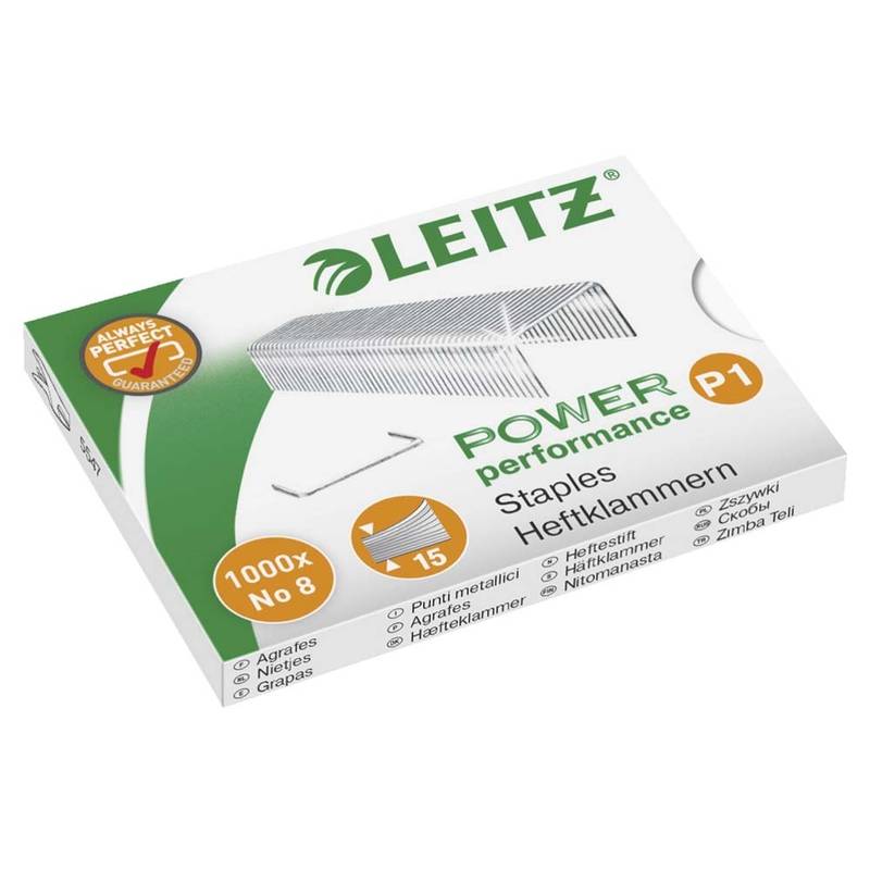 H&aelig;fteklamme Leitz nr. 8 1000stk/pak H&aelig;fteklammer Leitz 5517
