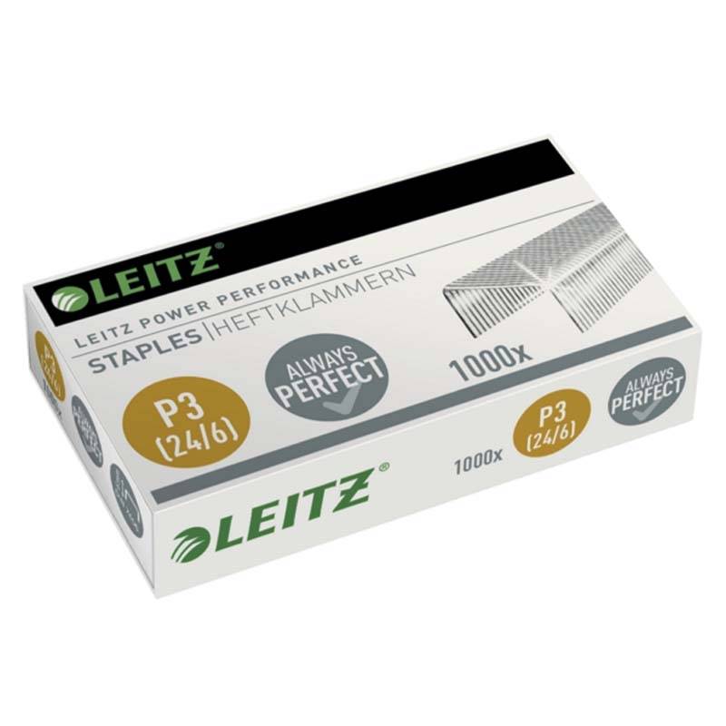 H&aelig;fteklamme Leitz 24/6 1000stk/pak H&aelig;fteklammer Leitz Plus