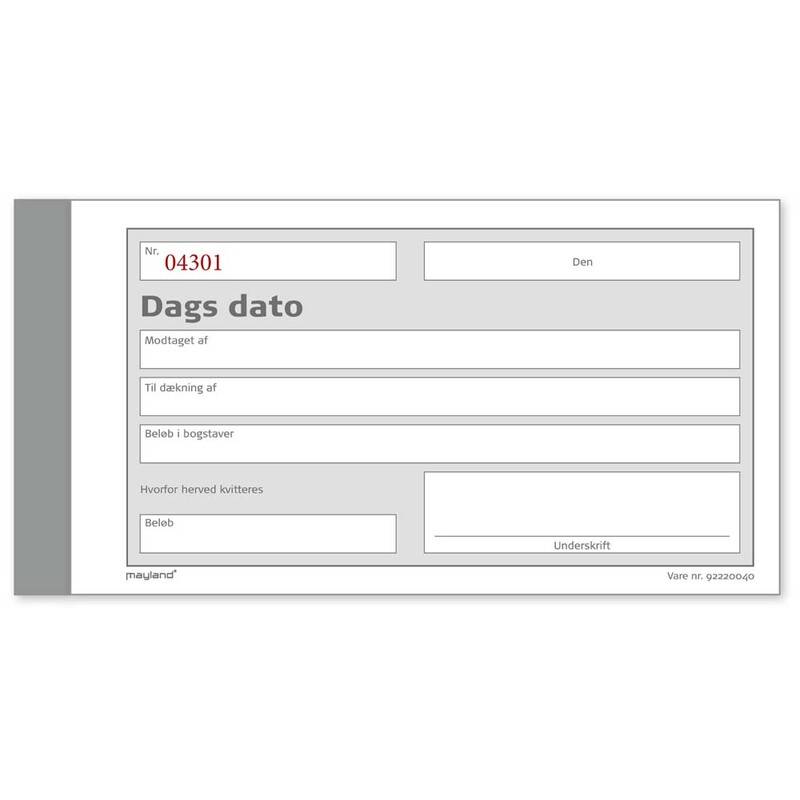 Dags dato 2x50bl 148x85mm 92 2200 40 Standardblok Mayland Today's date