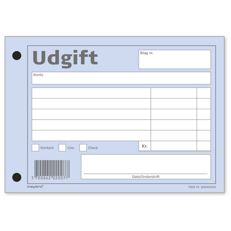 Udgiftbilag 100bl 100x148mm 92 2200 70