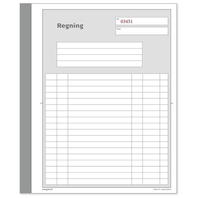 Regningsblok 2x50bl 148x200mm 92 2202 10