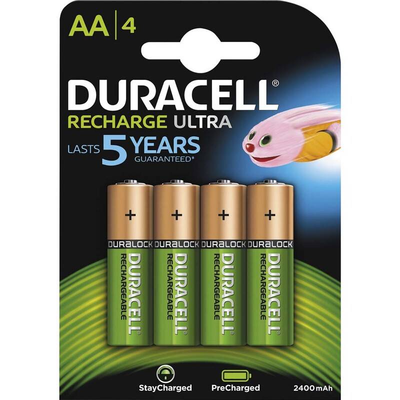 Batteri Duracell genopladelig AA 2400mAh 4stk/pak