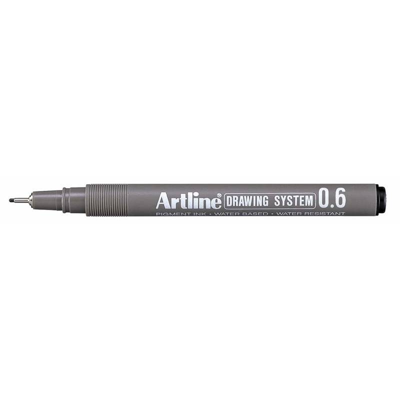 Drawingpen Artline EK236 sort 0,6mm Fiberpen