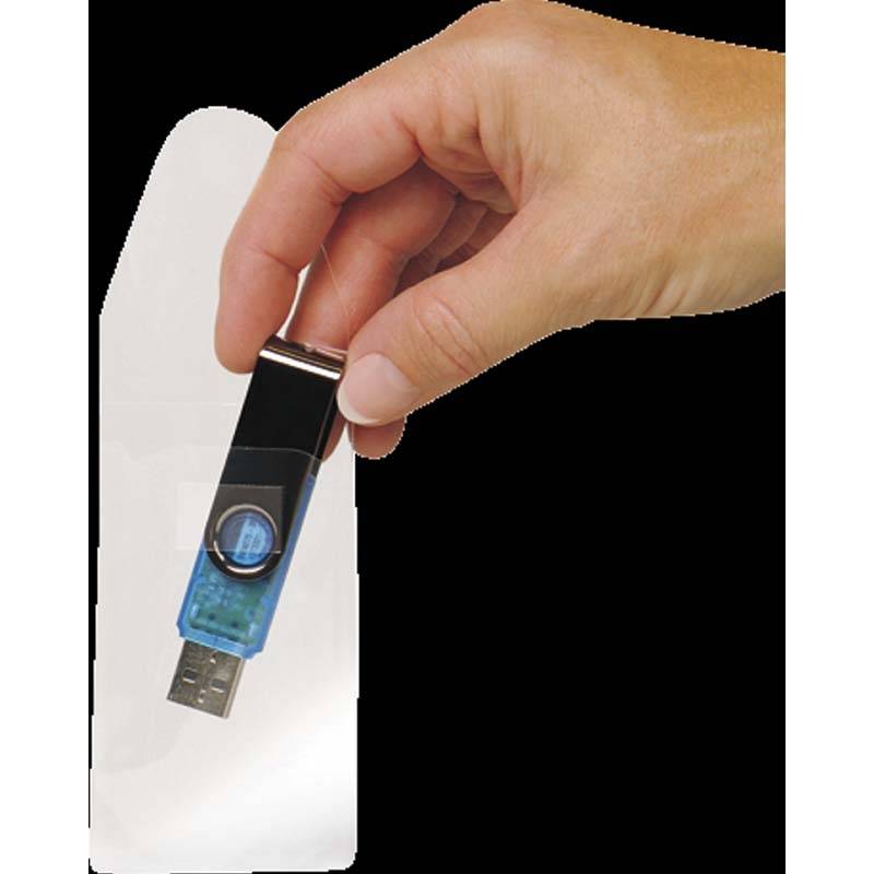 USB lomme 3L 52,5x90mm klar selvkl&aelig;bende 100stk/pak