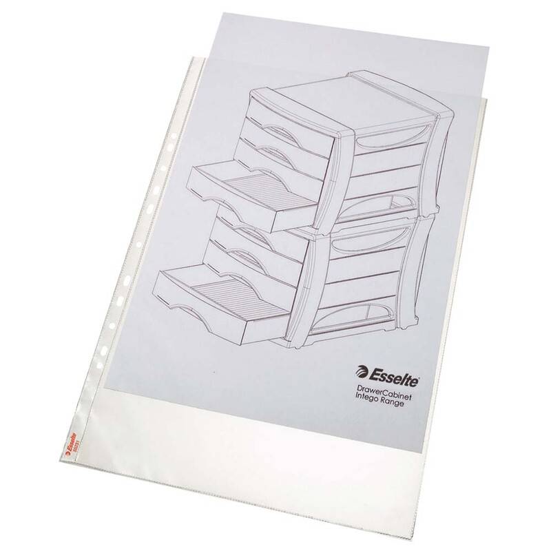 Plastlomme Esselte A3 0,08mm h&oslash;jformat pr&aelig;g 50stk/pak