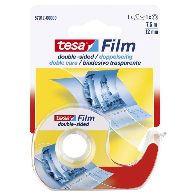 Tape tesa dobbeltkl&aelig;bende klar 12mmx7,5m 57912