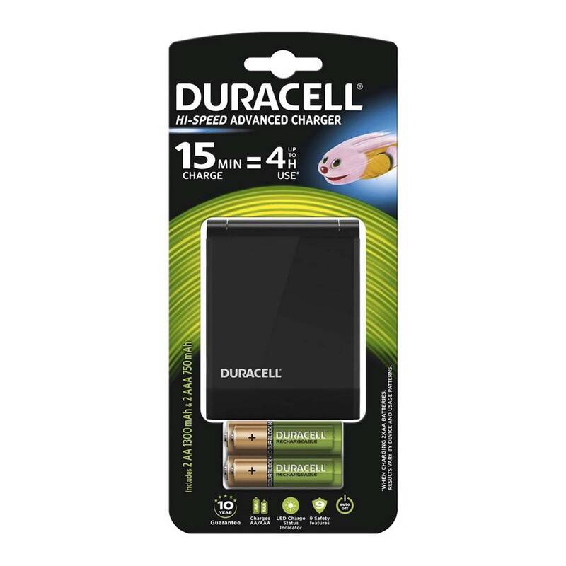 Batterilader Duracell 15 minutters oplader