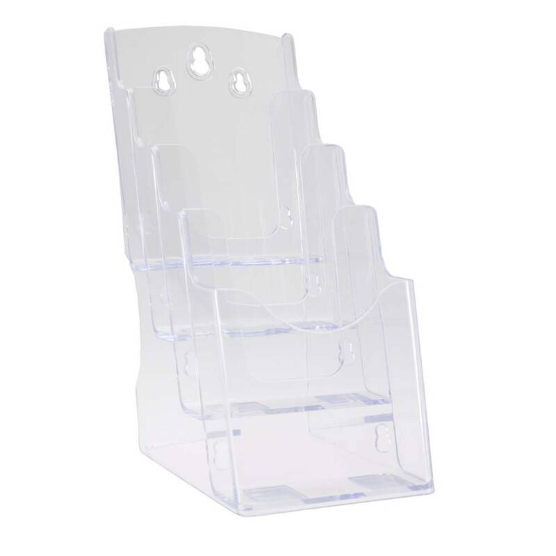Brochureholder bnt klar A6 4 rum t/bord 730x390x580mm