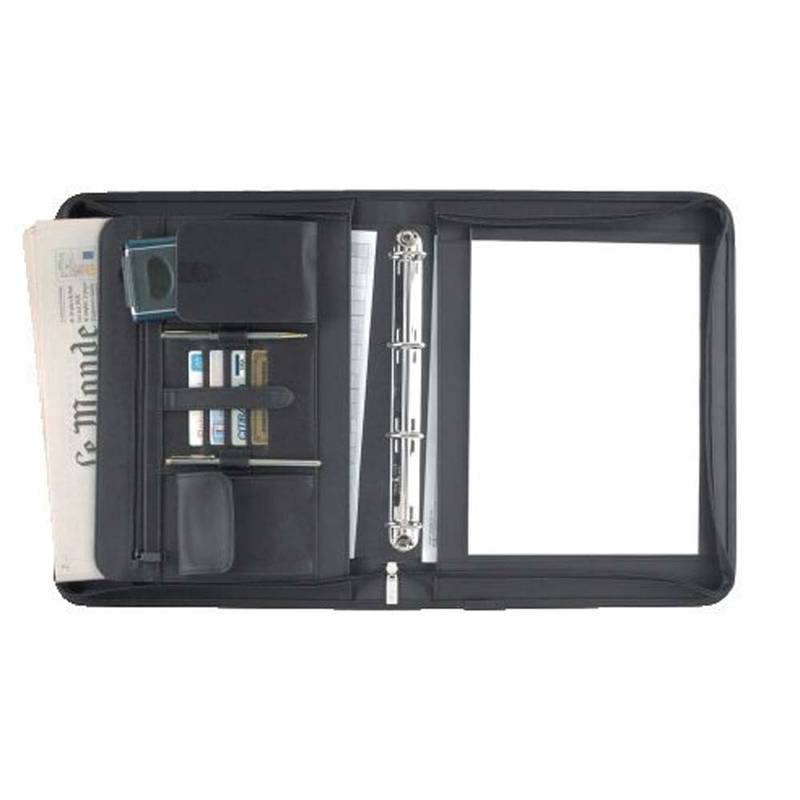 Dokumentmappe Eurostyle sort kunstl&aelig;der stor A4 m/ringe