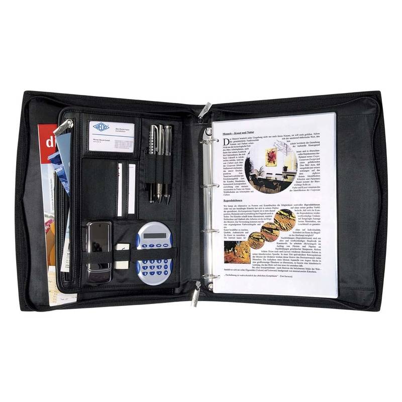 Konferencemappe Wedo A4 m/ringe sort 210x297mm antal ringe: 4