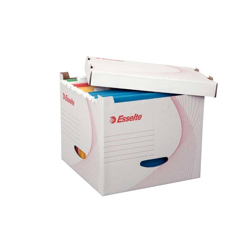 H&aelig;ngemappekasse Esselte hvid karton 360x285x337mm