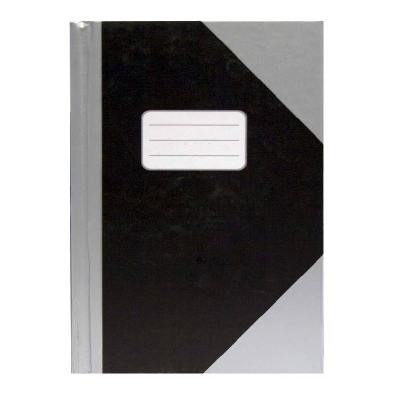 Kinabog linjeret s&oslash;lv/sort A4 m.etiket 78 blade 70g