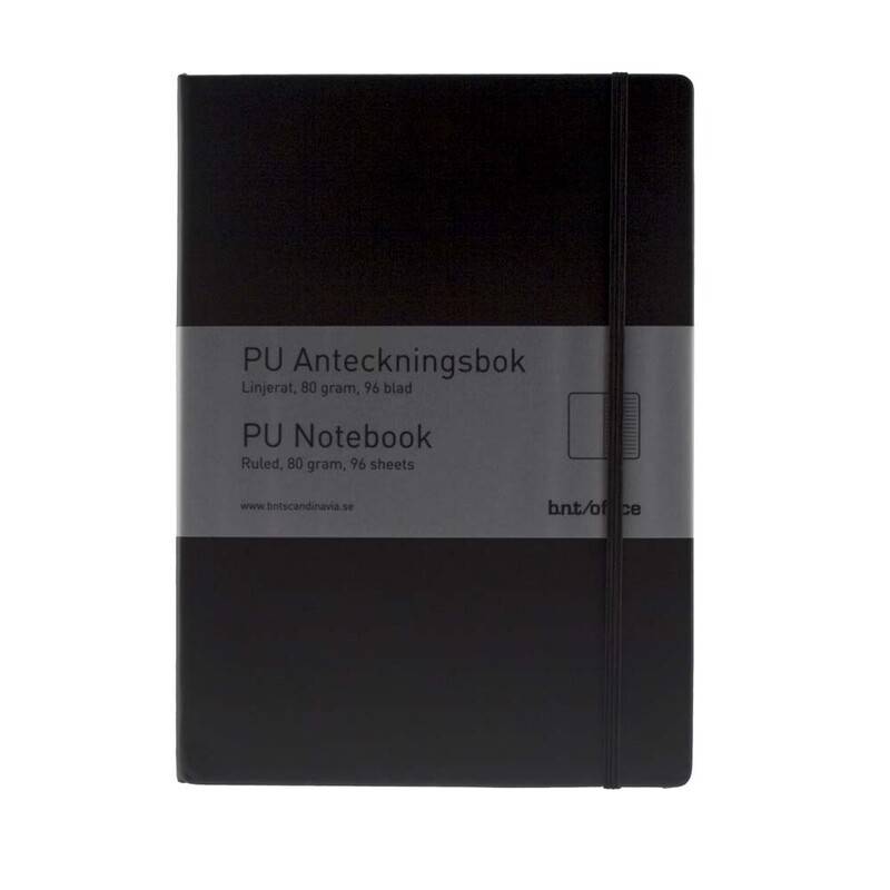 Notesbog bnt sort A5 linjeret 96bl 80g