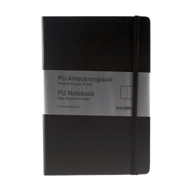 Notesbog bnt sort A5 ulinjeret 96bl 80g