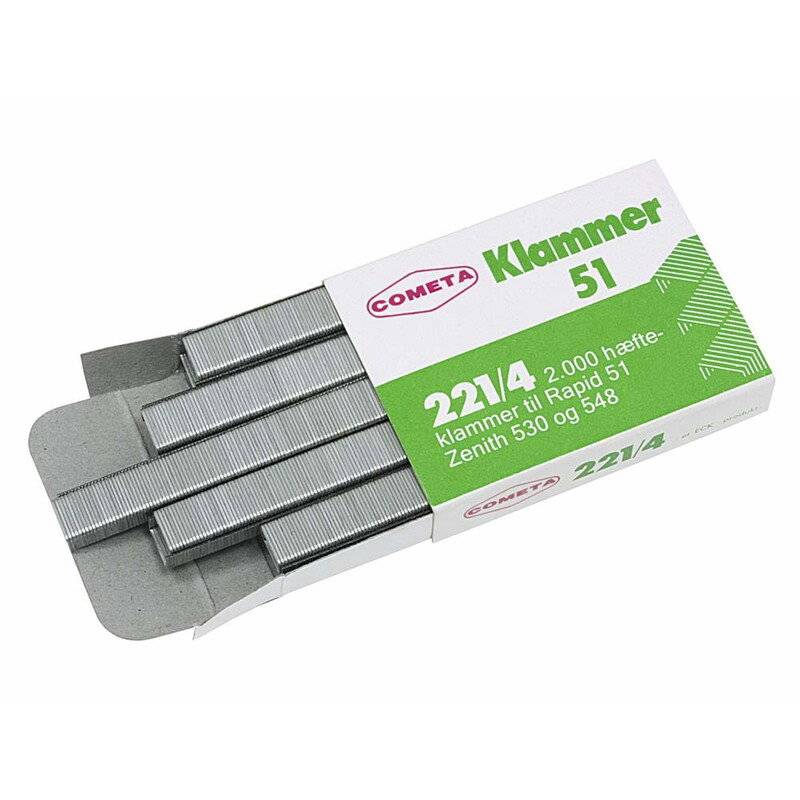 H&aelig;fteklammer tin Cometa 221/4 2000stk/pak