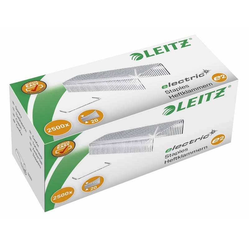 H&aelig;fteklammer Leitz st&aring;l e2 Electric 2500stk/pak