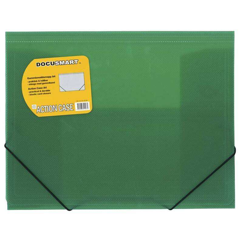 Plastmappe bnt Docusmart A4 gr&oslash;n m/3 klapper