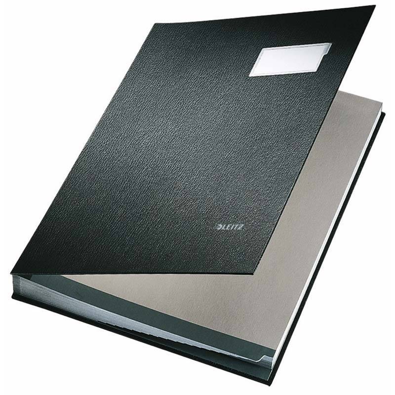 Underskriftmappe Leitz A4 PP-folie sort 20 rum