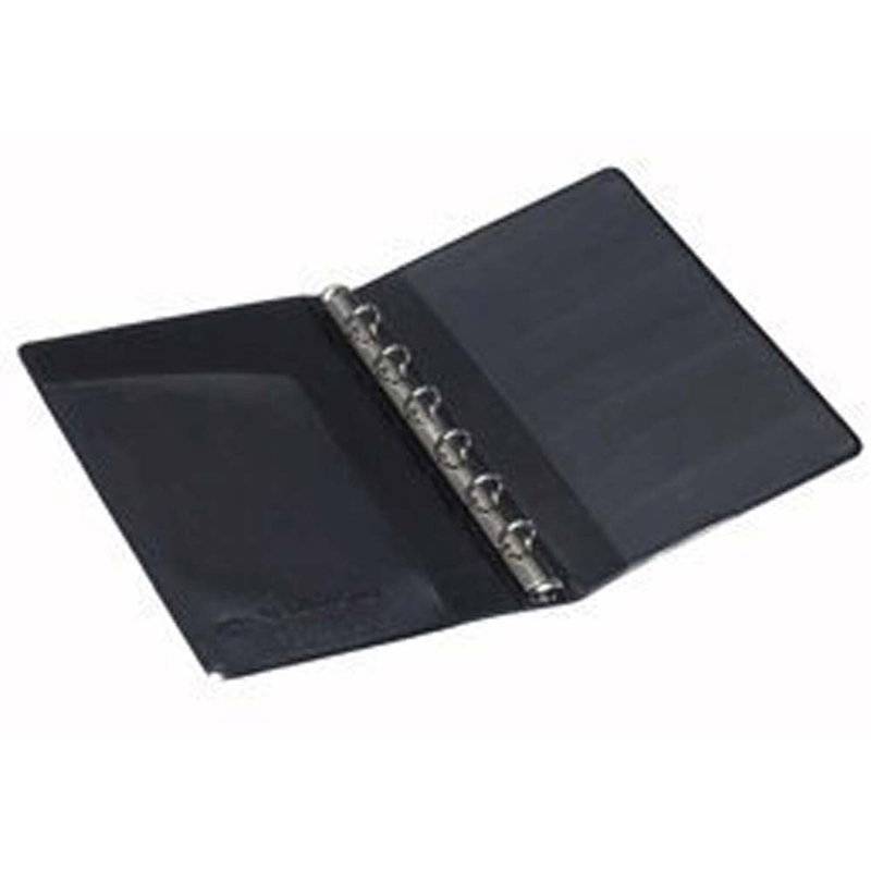 Lommeringb&oslash;ger str.4 163x11mm 8mm 6-rings mekanisme sort