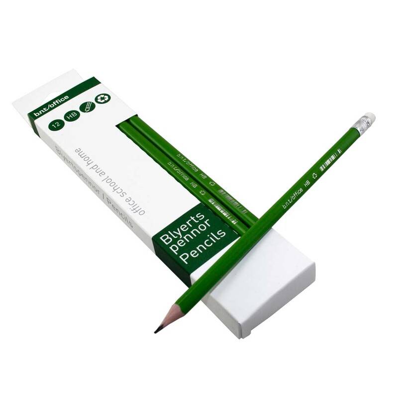 Blyant HB gr&oslash;n m/viskel&aelig;der Pencil BNT Bnt/Office sort
