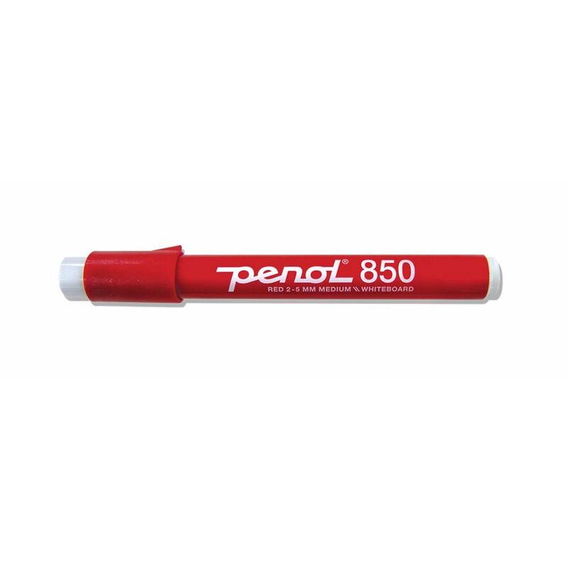 Whiteboardmarker Penol 850 2-5mm r&oslash;d skr&aring;sk&aring;ret spids