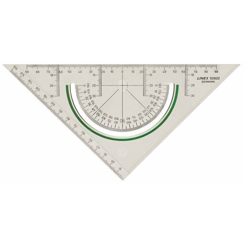 Geometritrekant Linex S2622 m/vinkelm&aring;ler