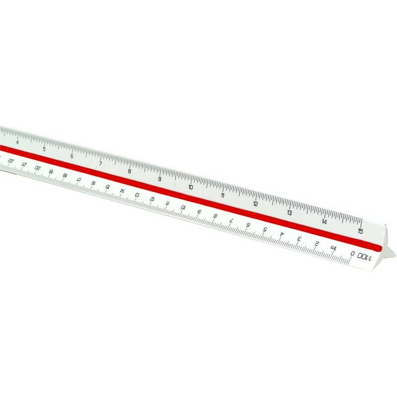 M&aring;lestok trekantet Linex 313 1:2,5:5:10:20:50:100