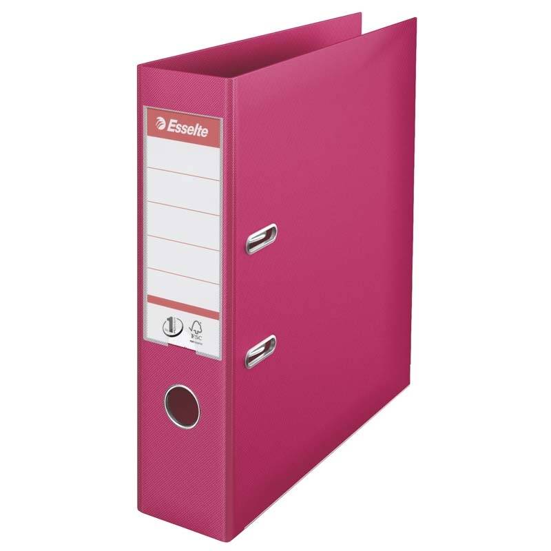 Brevordner PP Esselte No.1 A4 75mm fuchsia