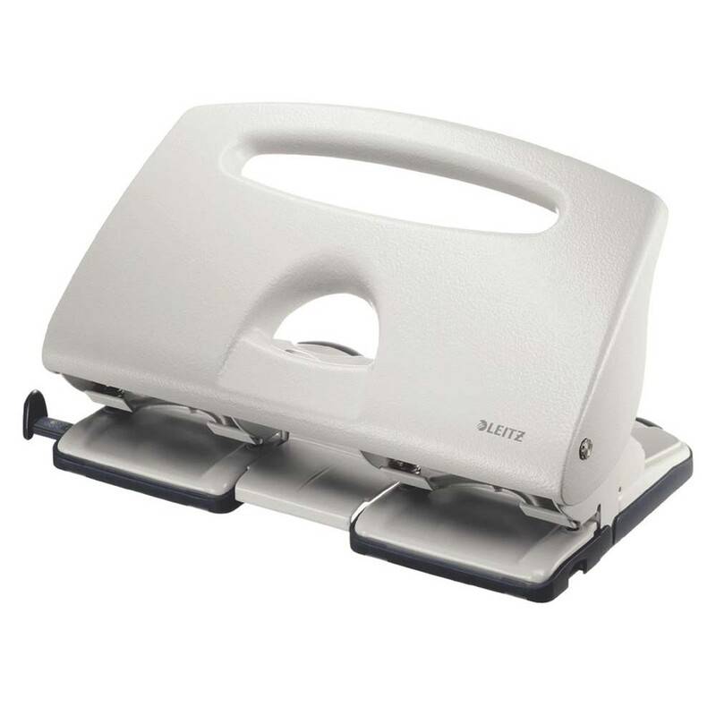 Hulapparat Leitz gr&aring; 4-huls m/skinne t/40ark 5132