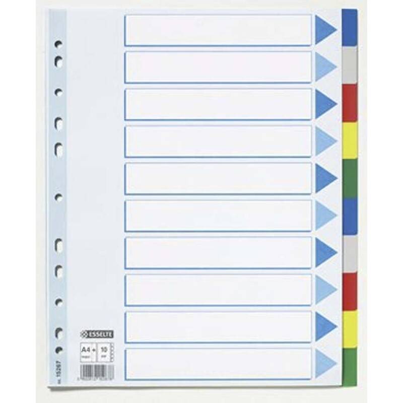 Faneblade Esselte 10-delt A4 plast Maxi(56106)15267