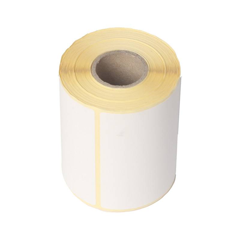Termoetiket u/tryk hvid TOP 45x25mm perm. kl&aelig;b 1000stk/rul