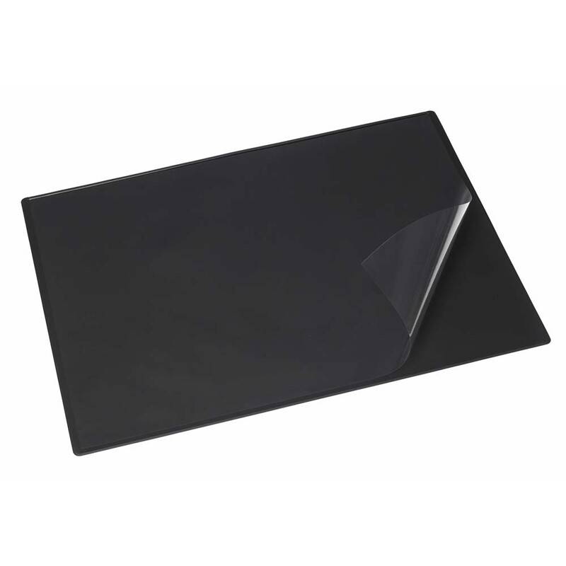 Skriveunderlag 49x65 cm m/transparent d&aelig;kplade sort