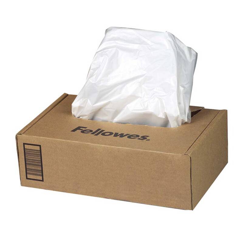 Plastiks&aelig;kke til makulering Fellowes 50stk/pak 100-165 L 130x100,3x36 