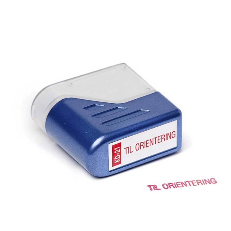 Stempel Deskmate Orientering r&oslash;d tekst