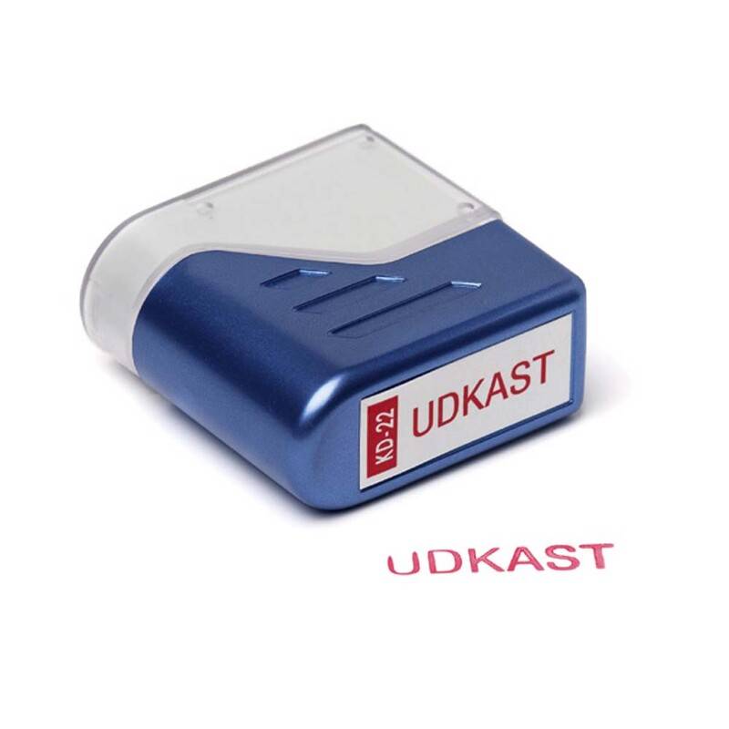 Stempel Deskmate Udkast r&oslash;d tekst Trodat Deskmate bl&aring;/r&oslash;d