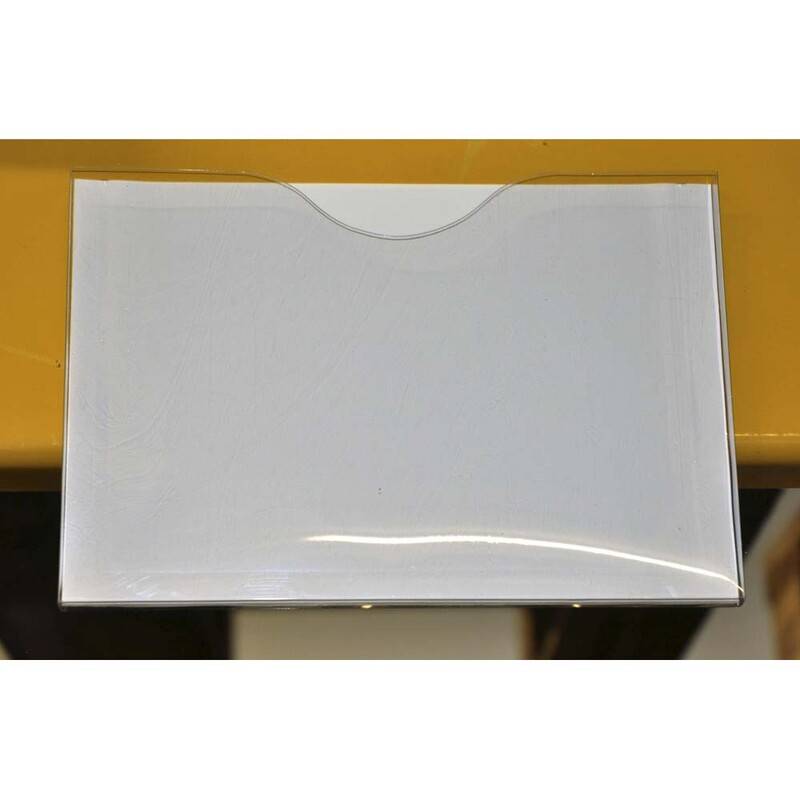 Magnetlomme A3 &aring;ben liggende hvid 1cm dyb 10stk/pak