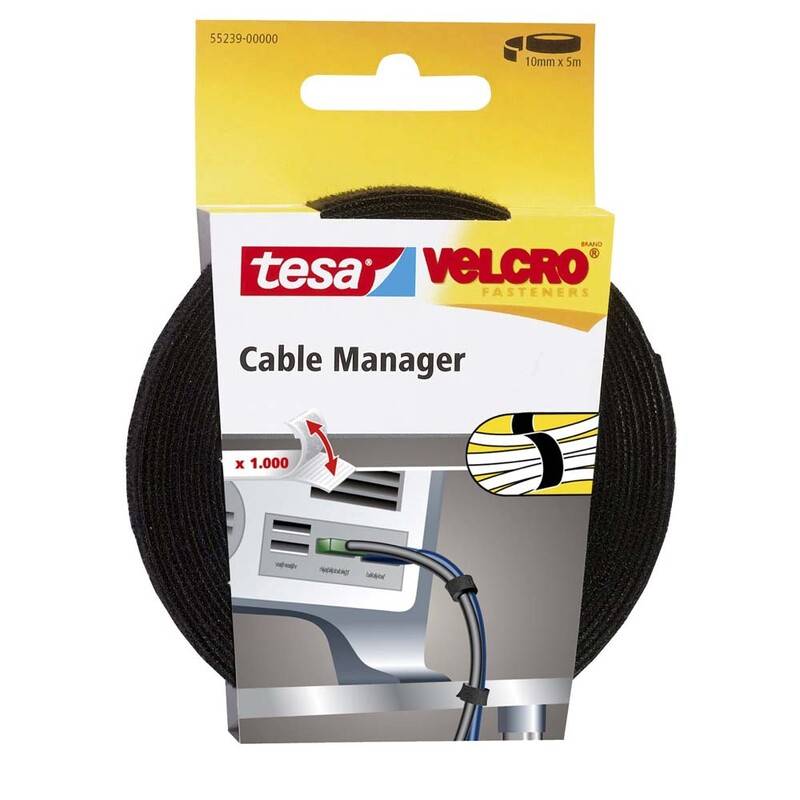 Burretape tesa Velcro sort 5mx10mm/pak 55239