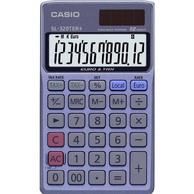 Lommeregner Casio SL-320TER+ TAX og EURO 12 cifre